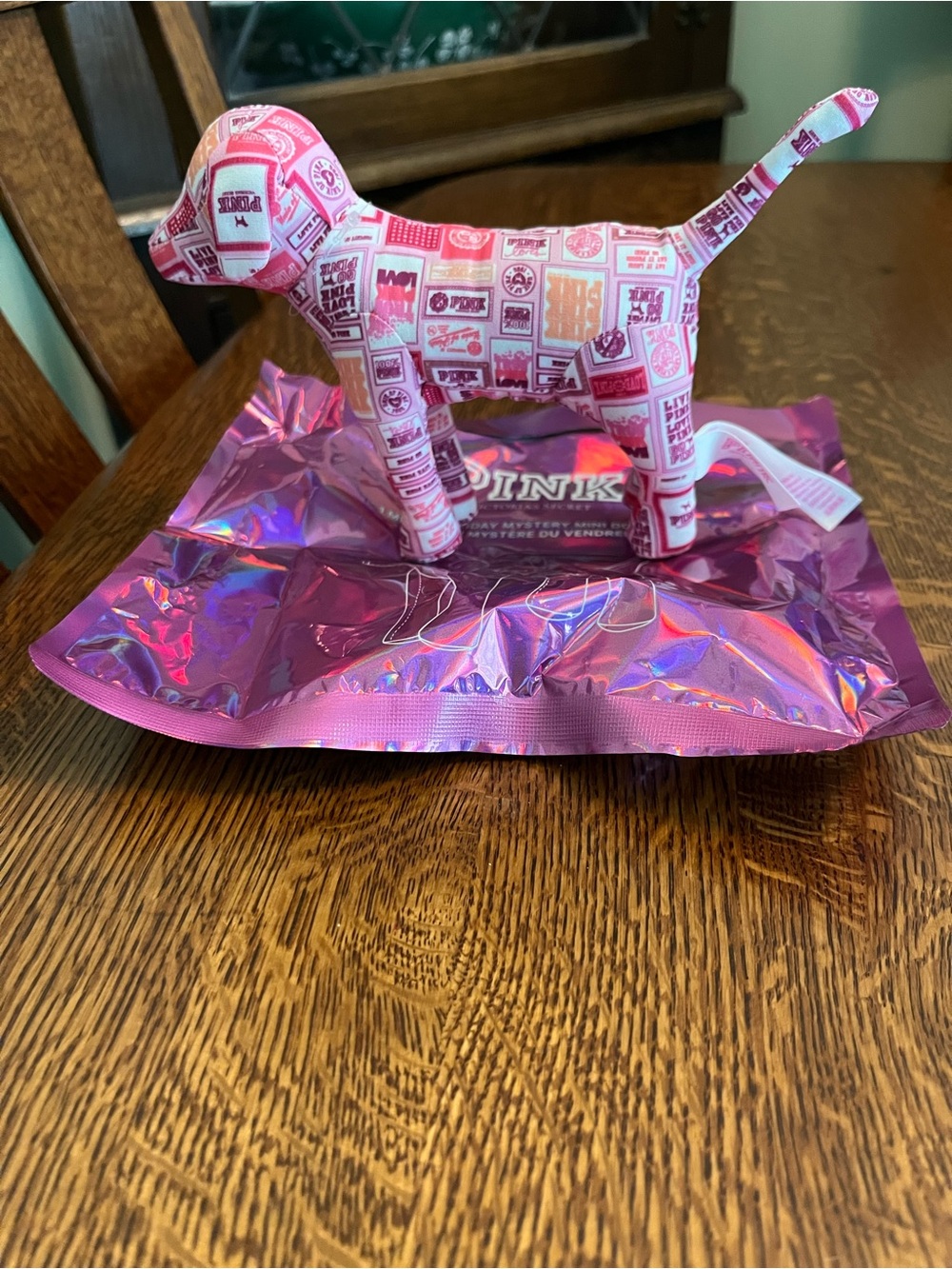 Victoria’s Secret PINK Dog Plush Pink Logo Print Stuffed Animal